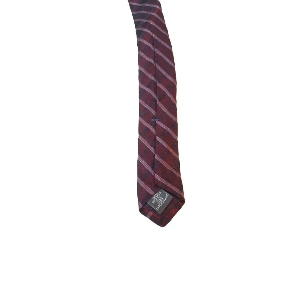 Jones New York Men's Silk Tie Pink Blue Diagonal Striped 59